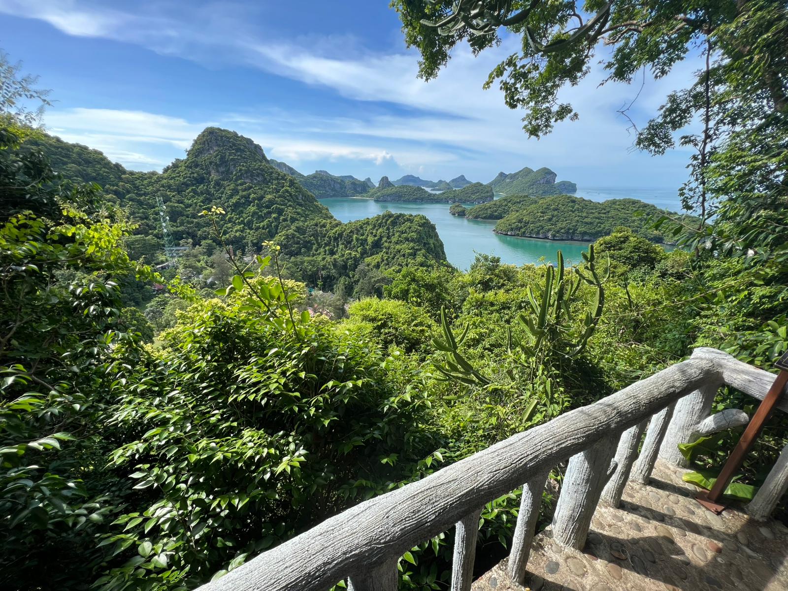 Genießen Sie diesen atemberaubenden Ausblick über eine unberührte Inselwelt, in der smaragdgrünes Wasser auf üppig bewachsene Dschungelhügel trifft. Ein unvergessliches Panorama, das nach einem kurzen Aufstieg auf Sie wartet und die Sehnsucht nach dem nächsten Abenteuer weckt. Entdecken Sie dieses tropische Paradies hautnah auf unserer exklusiven Entdeckungstour.