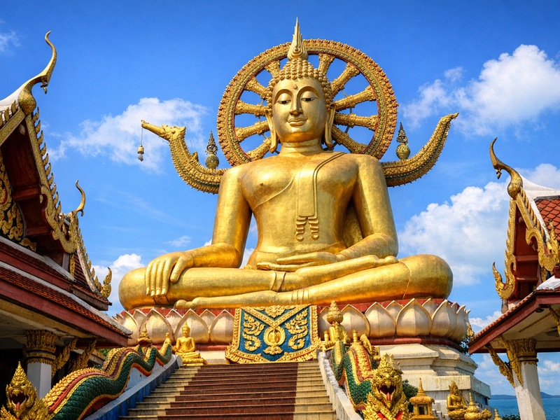 Ein thailändischer Tempel auf einer Inseltour auf Koh Samui